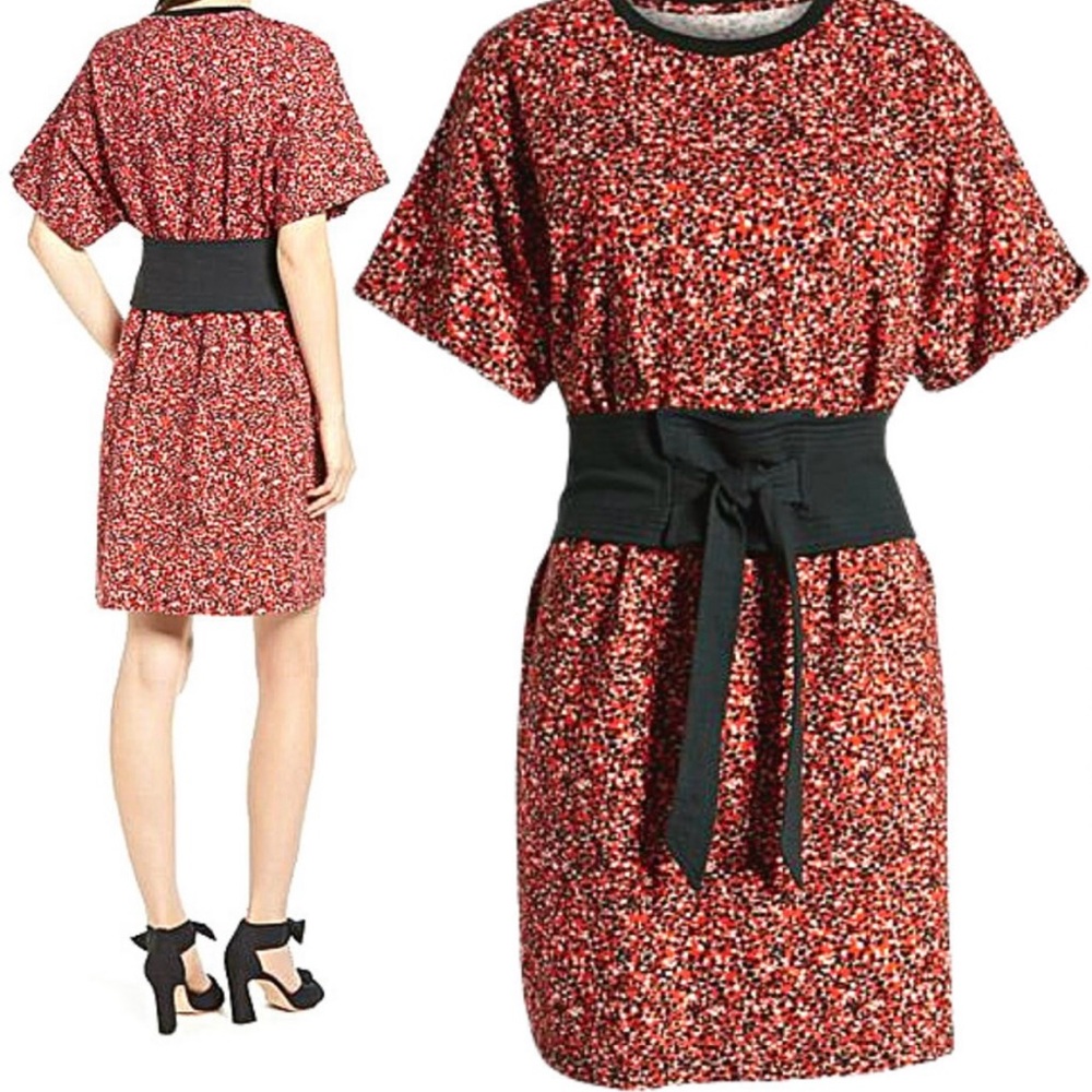 Rebecca Minkoff Red and Black Floral Mini Dress